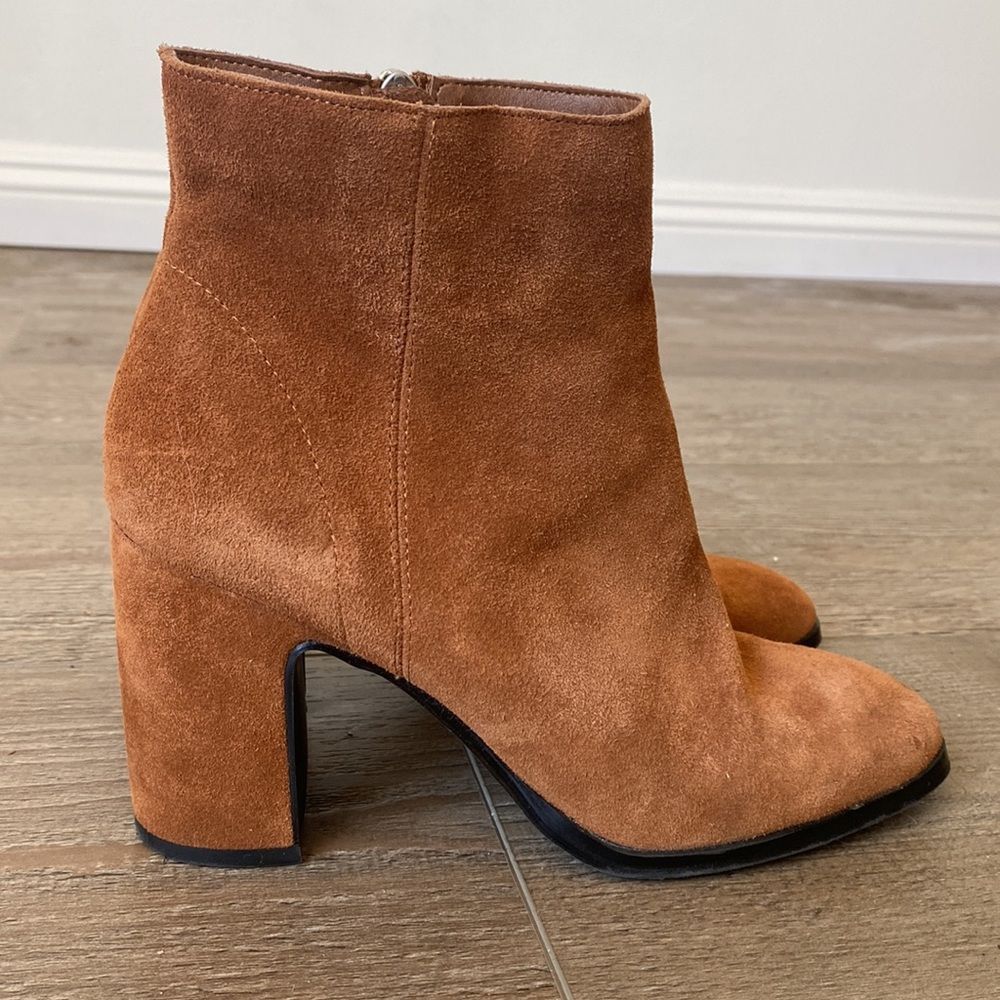 Dolce Vita Brown Suede Block Heeled Ankle Boots